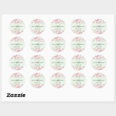 Sticker Rond Spray Floral rose personnalisé (Feuille)