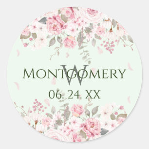 Sticker Rond Spray Floral rose personnalisé