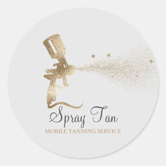 Sticker Rond Spray Tan Mobile Tanning Air Brush Gold Maquillage (Devant)