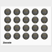 Sticker Rond Spread Love Hand Sanitizer Mariage Gold Chalkboard (Feuille)