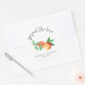 Sticker Rond Spread The Love Peach Jam Wedding Favor (Enveloppe)