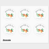 Sticker Rond Spread The Love Peach Jam Wedding Favor (Feuille)