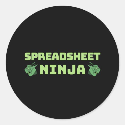 Sticker Rond Spreadsheet ninja classique collant rond (Devant)