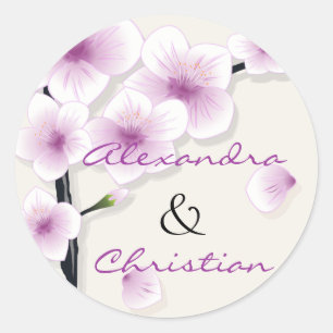 Sticker Rond Spring Blossom Wedding Enregistrer La Date Faire-p