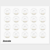 Sticker Rond Spring Fleur sauvage Garden Bridal douche merci (Feuille)