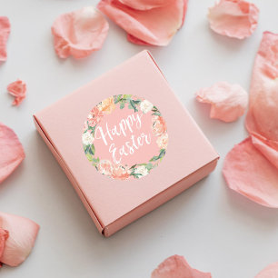 Sticker Rond Spring Floral Peach Blush Easter