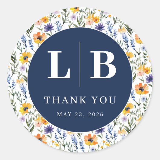 Sticker Rond Spring Floral Wedding (Devant)