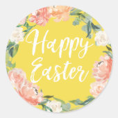 Sticker Rond Spring Floral Yellow Easter (Devant)