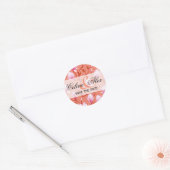 Sticker Rond Spring Flower Garden Enregistrer la date | melon (Enveloppe)