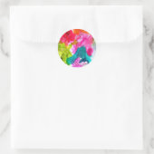 Sticker Rond Spring Flowers watercolour abstract (Sac)
