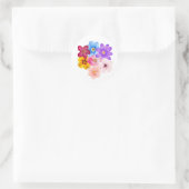 Sticker Rond Spring Harmony - Mixed Watercolor Flower Bouquet (Sac)