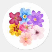 Sticker Rond Spring Harmony - Mixed Watercolor Flower Bouquet (Devant)