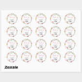 Sticker Rond Spring Little Fleur sauvage Anniversaire (Feuille)