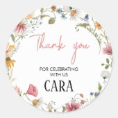 Sticker Rond Spring Little Fleur sauvage Anniversaire (Devant)