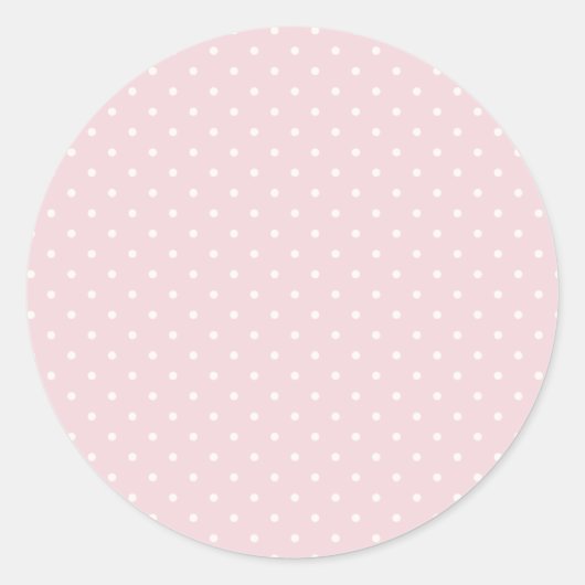 Sticker Rond Spring Polka Dots Classic | Douce Teinte Rose (Devant)