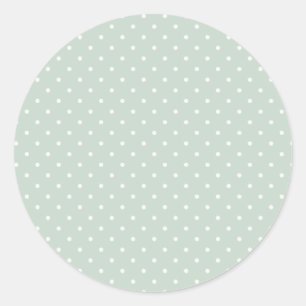 Sticker Rond Spring Polka Dots Classic   Sage Muted