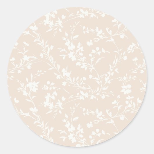 Sticker Rond Spring Sprigs Neutral - Soft Linen (Devant)