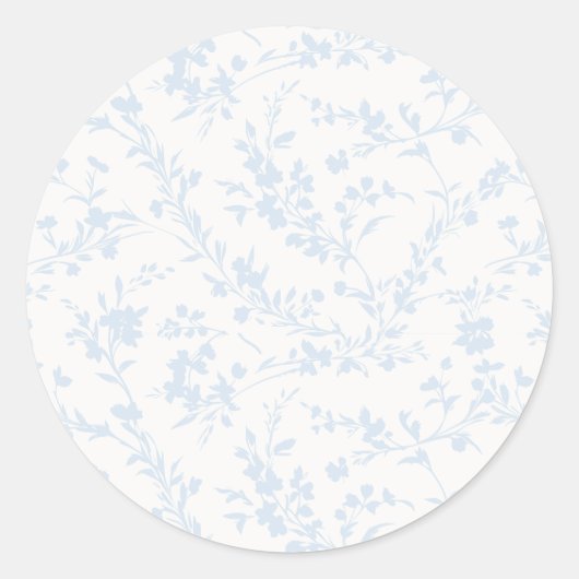 Sticker Rond Spring Sprigs Powder Blue - Neutral (Devant)