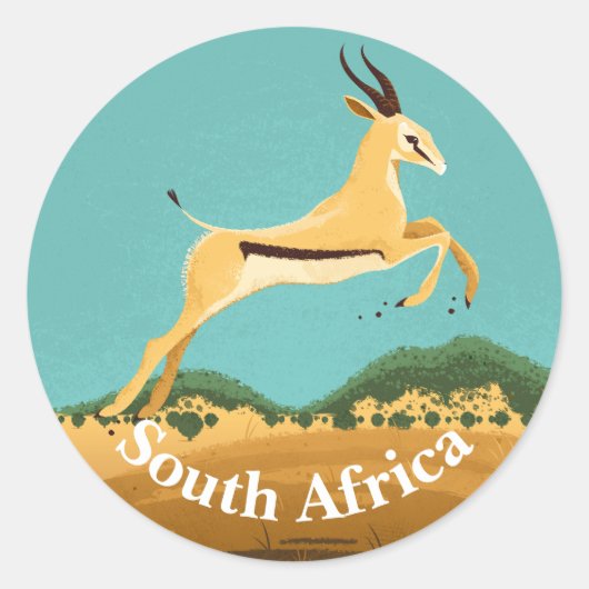 Sticker Rond Springbok in South Africa (Devant)