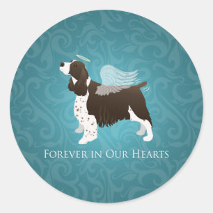 Sticker Rond Springer Spaniel Angel - Pet Memorial