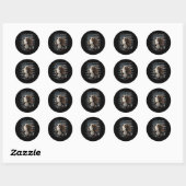 Sticker Rond Springer Spaniel Chien Drapeau Américain (Feuille)