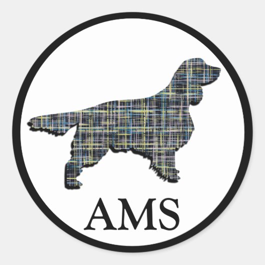 Sticker Rond Springer Spaniel mignon chien animal de compagnie (Devant)