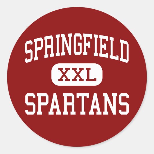 Sticker Rond Springfield - Spartans - Lycée - Akron Ohio (Devant)