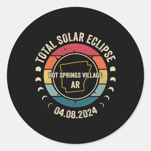 Sticker Rond Springs Village Total Solar Eclipse 2024 Avril 04. (Devant)