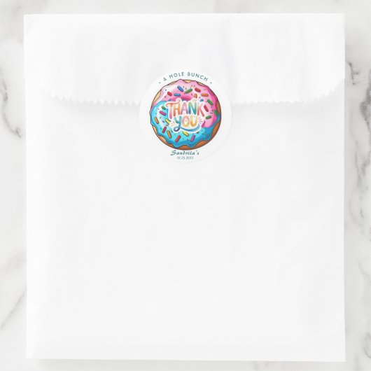 Sticker Rond Sprinkle Donut Thanks a Hole Bunch  (Sac)
