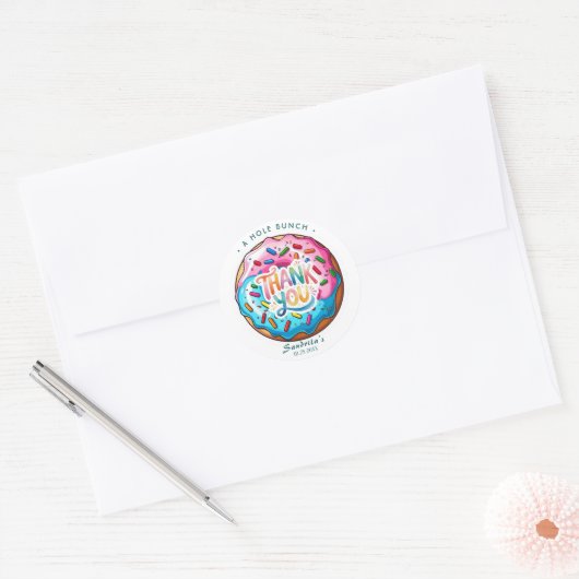 Sticker Rond Sprinkle Donut Thanks a Hole Bunch  (Enveloppe)