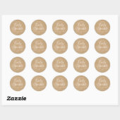 Sticker Rond Sprinkle Fête de Naissance Cœurs Bleus Kraft Rusti (Feuille)