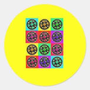 Sticker Rond Sprockets POPART—Cadeaux cyclistes