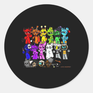 Sticker Rond Sprunky Happy Halloween Funbot Jevin Simon Pinki O