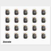 Sticker Rond Spunky Paws Le Chat Steampunk Funky (Feuille)
