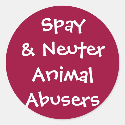 Sticker Rond Spy & Neuter Abuseurs d'animaux (Devant)