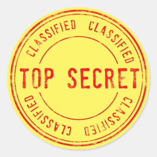 Sticker Rond Spy Surprise fête d'anniversaire Top Secret Classi (Devant)
