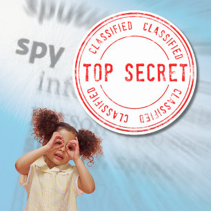 Sticker Rond Spy Surprise fête d'anniversaire Top Secret Classi