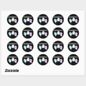 Sticker Rond Squad Ghouls Drôle Halloween Fantôme Pun Dark BG (Feuille)