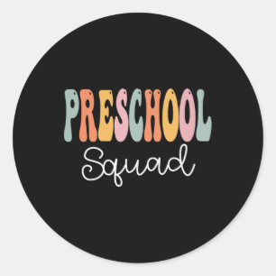 Sticker Rond Squad Retro Femmes Super Joyeuses Premier Jour D'É