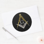 Sticker Rond Square and Compass with All Seeing Eye (Enveloppe)