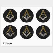 Sticker Rond Square and Compass with All Seeing Eye (Feuille)