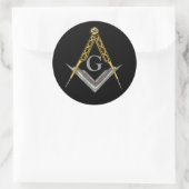 Sticker Rond Square and Compass with All Seeing Eye (Sac)