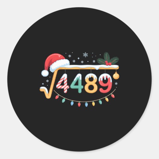 Sticker Rond Square Root 4489 Funny 67 Meme Math Teacher 6 7 Ch (Devant)