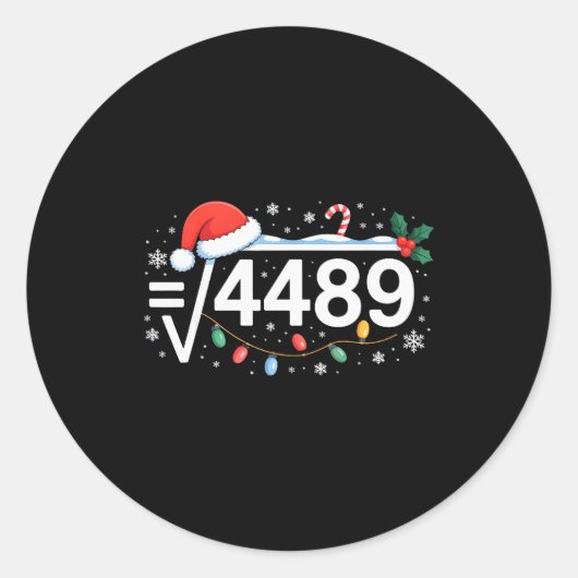 Sticker Rond Square Root 4489 Funny 67 Meme Math Teacher 6 7 Ch (Devant)