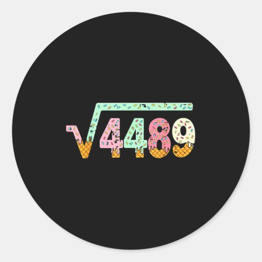 Sticker Rond Square Root 4489 Slang Math Teacher Six Seven 6 7 (Devant)