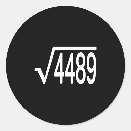 Sticker Rond Square Root 4489 Slang Math Teacher Six Seven 6 7  (Devant)