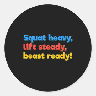 Sticker Rond Squat Lourd Ascenseur Stable Bête Prêt Drôle Gym H