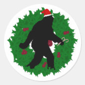 Sticker Rond Squatchine de Noël' (Devant)