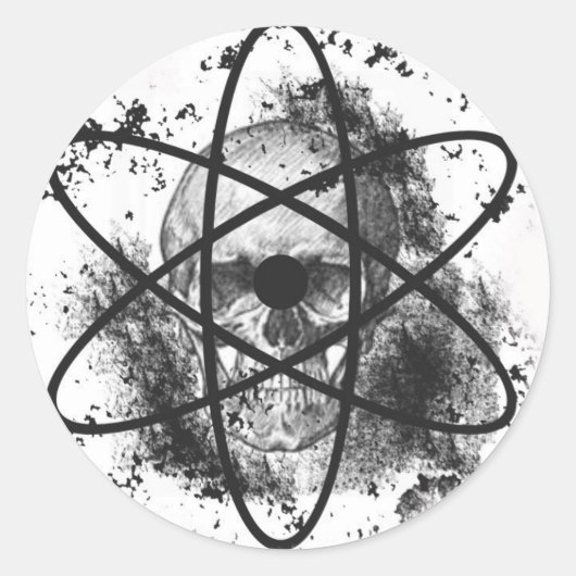 Sticker Rond "Squelette anti-nucléaire"* (Devant)