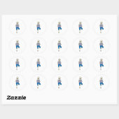 Sticker Rond Squelette au Yoga Stretch (Feuille)